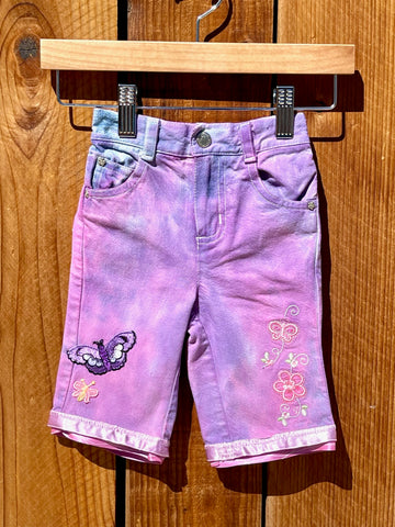 Girls capris purple and pink butterflies 3-6 Months