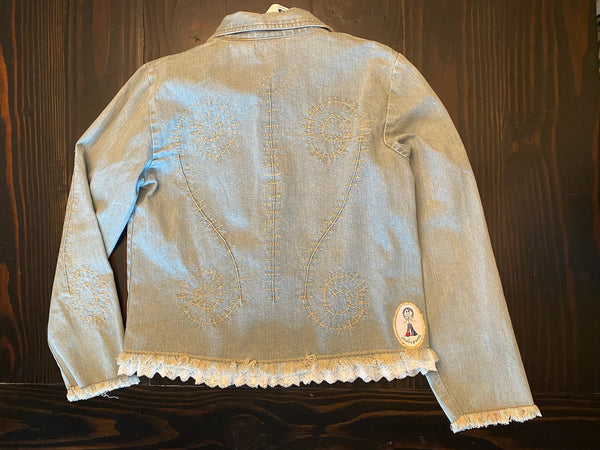 ladies jacket beige stitching Size M