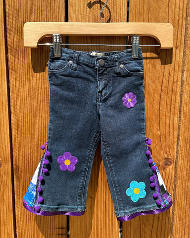 girls flare purple patchwork Size 12 months
