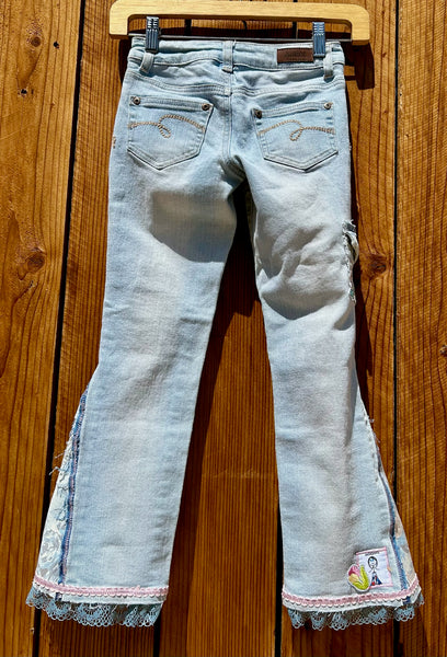 girls flare pastel blue and pink Size 7