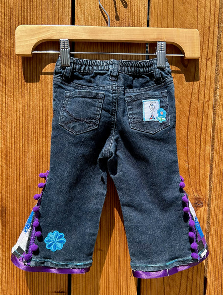 girls flare purple patchwork Size 12 months