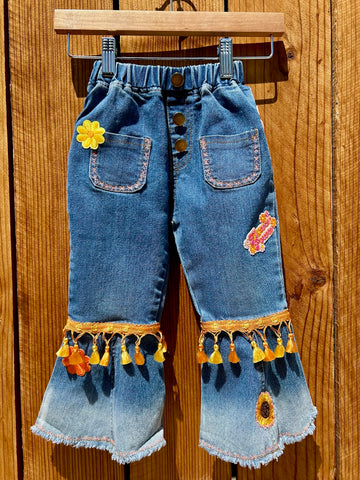 girls flare orange tassels size 2-3 T