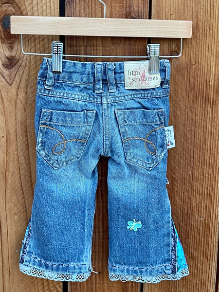 Girls Flare teal and blue 12-18 months
