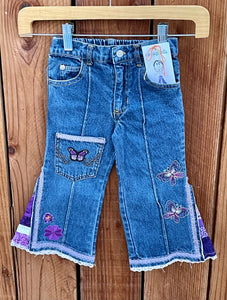 Girls Flare purple butterflies and lace 2T