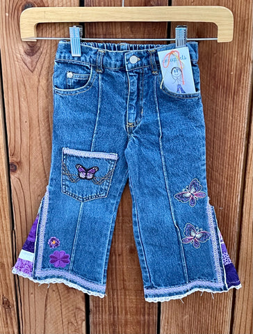 Girls Flare purple butterflies and lace 2T