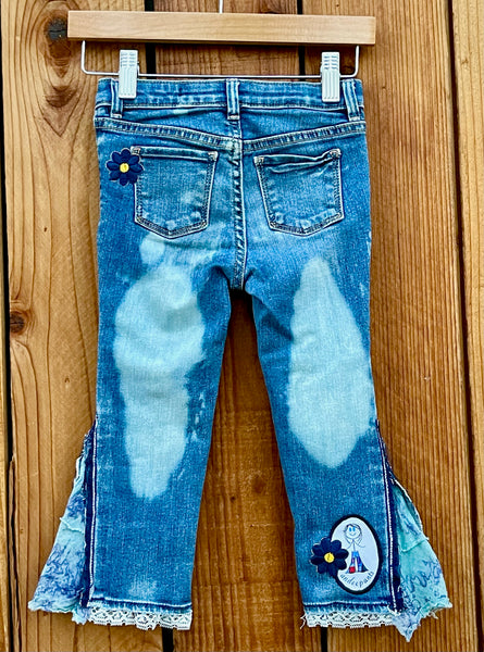 Girls flare light and dark blue 3 year