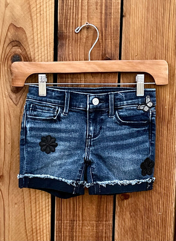 Girls Shorts black flower patches Size 6
