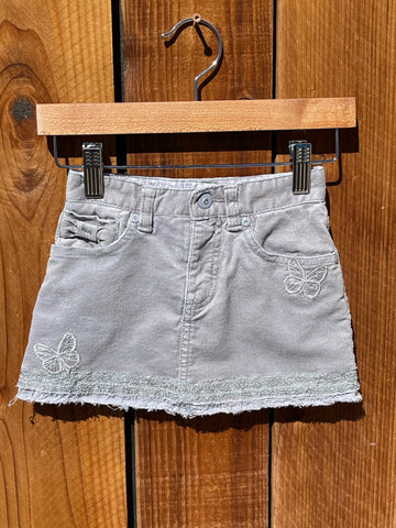 Girls skirt grey with silver butterflies 3T