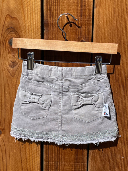 Girls skirt grey with silver butterflies 3T