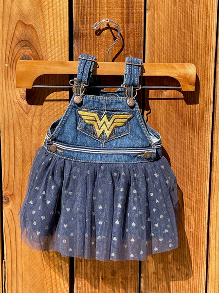 Bib dress blue Wonder Woman 6 Months