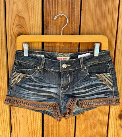 Ladies Shorts leather trim Size 5