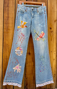ladies flare quirky words Size 28
