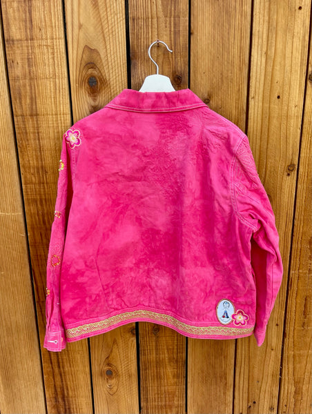 Ladies Jacket Pink and gold flowers Size XL