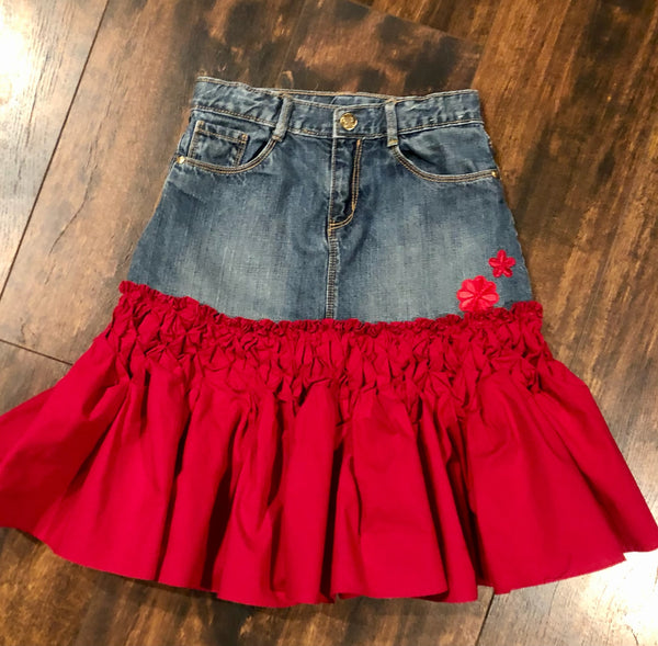 girls skirt red ruffle Size 8