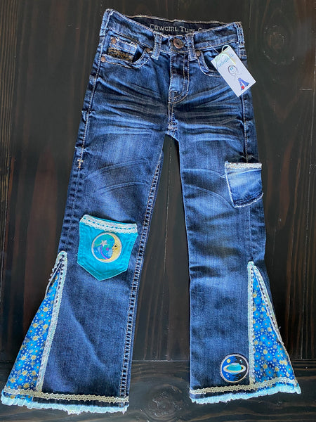 girls flare blue moon Size 6