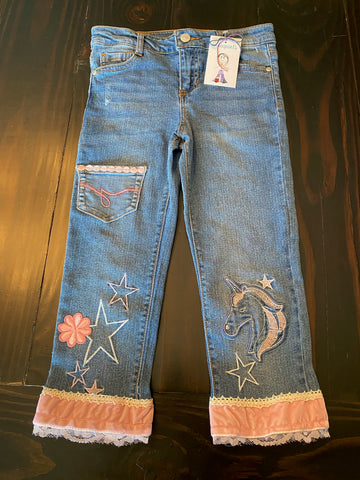 Girls capri pink unicorn Size 10