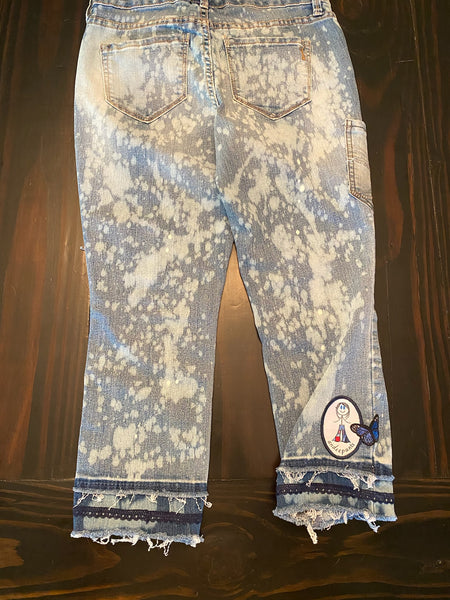 ladies capris blue bees Size 2P