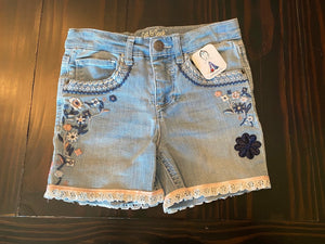 Girls blue and pink stitch shorts size 6X