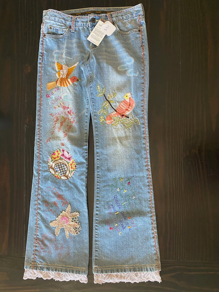 ladies flare quirky words Size 28