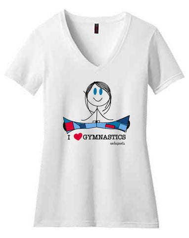 women v-neck T - gymnastics